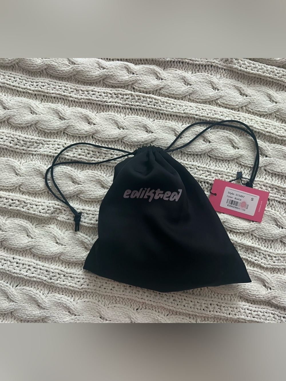 Edikted Black String Bikini Bottoms Thong